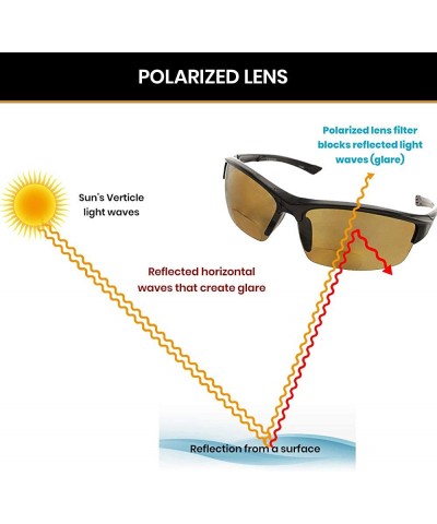 Sport La Jolla Bifocal Polarized Reading Sunglasses TR90 Readers for Men and Women - Black/Brown - C318EZZE370 $20.82