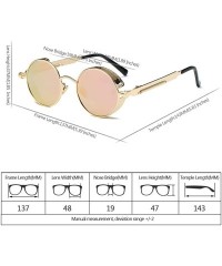 Goggle Men & Women UV400 Round Sunglasses Polarized Lens Metal Frame Glasses - Pink - CT18RNECUAE $19.42