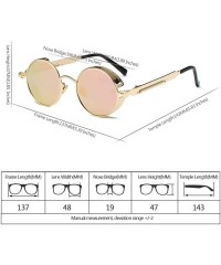 Goggle Men & Women UV400 Round Sunglasses Polarized Lens Metal Frame Glasses - Pink - CT18RNECUAE $7.67