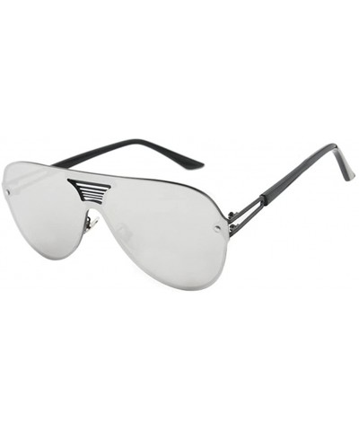 Wayfarer Fashion Metal Frame Polarized UV400 Mirrored Sunglasses - Silver - CI12GYK2JR3 $11.88