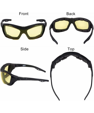 Wrap Motorcycle Riding Glasses Extreme Sports Wrap Sunglasses - Black - CA17YQ0LAMT $35.59