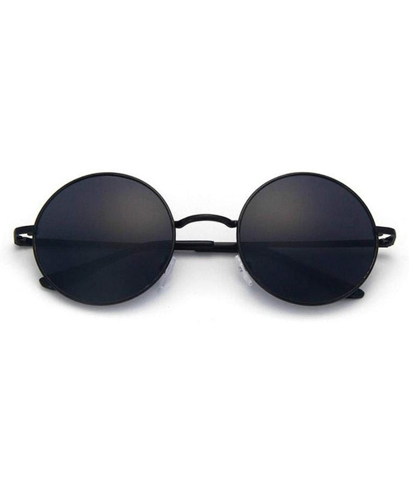 Round Circle Steampunk Sunglasses Women Men Round Black Frame Lens Sun Glasses Gafas De Sol - C6 - CX197Y7H3NA $23.18