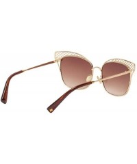 Aviator Women's new sunglasses- fashion metal hollow cat eye sunglasses sunglasses - B - C218S80KM3E $52.06