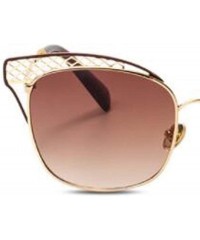 Aviator Women's new sunglasses- fashion metal hollow cat eye sunglasses sunglasses - B - C218S80KM3E $52.06