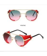 Round Fashion Steampunk Sunglasses Brand Designer Women Men Vintage Round Sun Glasses Luxury Sunglass UV400 Eyewear - 3 - CK1...