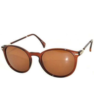 Wayfarer New Stylish Retro Semi - Rimless Circle Round Vintage Sunglasses UV Protection - \Brown Round - CF11UEOG0Q7 $11.57