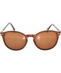 Wayfarer New Stylish Retro Semi - Rimless Circle Round Vintage Sunglasses UV Protection - \Brown Round - CF11UEOG0Q7 $11.57