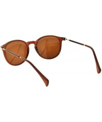 Wayfarer New Stylish Retro Semi - Rimless Circle Round Vintage Sunglasses UV Protection - \Brown Round - CF11UEOG0Q7 $11.57