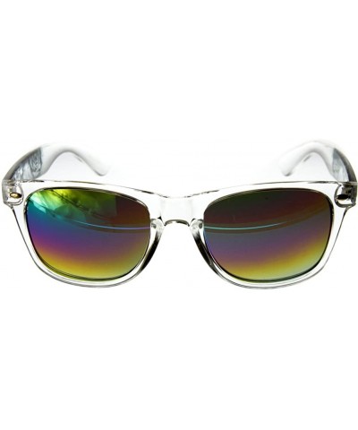 Wayfarer Love Wins" Wayfarer Sunglasses with Rainbow Revo Lens for Stylish Men and Women - Clear W/ Rainbow Lens - C41240TODK...