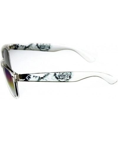 Wayfarer Love Wins" Wayfarer Sunglasses with Rainbow Revo Lens for Stylish Men and Women - Clear W/ Rainbow Lens - C41240TODK...