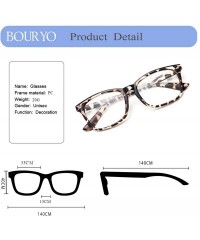 Aviator Clear Lens Glasses Square Frame Eyeglasses Non-prescription Eyewear for Men and Women - 01 Leopard - C318Q4ITDEW $9.61