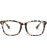 Aviator Clear Lens Glasses Square Frame Eyeglasses Non-prescription Eyewear for Men and Women - 01 Leopard - C318Q4ITDEW $9.61