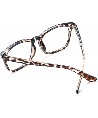 Aviator Clear Lens Glasses Square Frame Eyeglasses Non-prescription Eyewear for Men and Women - 01 Leopard - C318Q4ITDEW $9.61