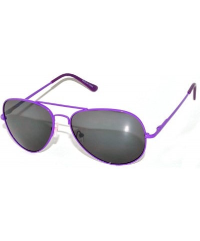 Aviator Classic Aviator Style Colored Lens Sunglasses Metal Frame - Purple-smoke-spring - CT11YELIT8N $8.94
