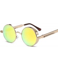 Round Steampunk Round Metal Sunglasses for Men Women Mirrored Circle Sun glasses Brand Designer Retro Vintage - CY18D3G0TTE $...