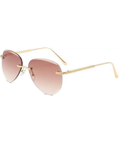 Aviator Polarized Sunglasses for Women UV Protection Mirrored Sunshade Aviator Sun Glasses - Brown - CT18SIANXD3 $8.31