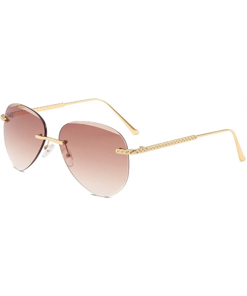 Aviator Polarized Sunglasses for Women UV Protection Mirrored Sunshade Aviator Sun Glasses - Brown - CT18SIANXD3 $8.31