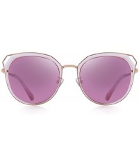 Cat Eye Polarized Sunglasses for Women - Cat Eye Metal Frame Sunglasses UV400 - Pink Mirror - CM18R55GYXW $20.41