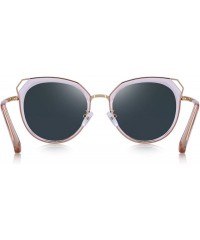 Cat Eye Polarized Sunglasses for Women - Cat Eye Metal Frame Sunglasses UV400 - Pink Mirror - CM18R55GYXW $20.41