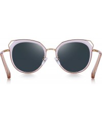Cat Eye Polarized Sunglasses for Women - Cat Eye Metal Frame Sunglasses UV400 - Pink Mirror - CM18R55GYXW $20.41