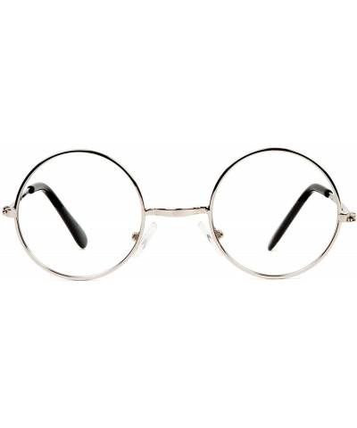 Round Circular Frame Style Circular Frame Clear Lens - Silver - CF112MWL505 $9.75