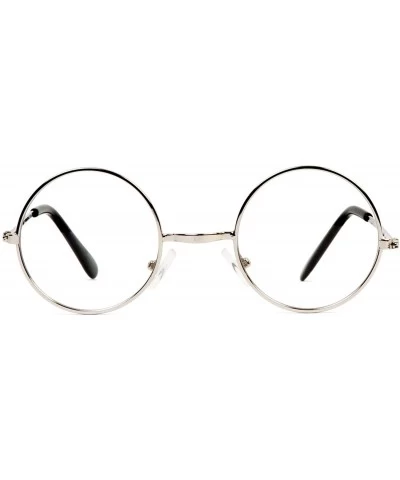 Round Circular Frame Style Circular Frame Clear Lens - Silver - CF112MWL505 $17.60