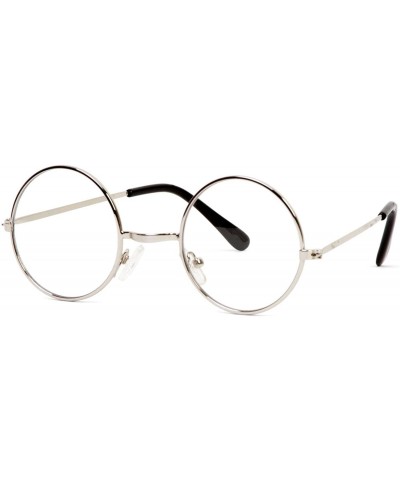 Round Circular Frame Style Circular Frame Clear Lens - Silver - CF112MWL505 $9.75