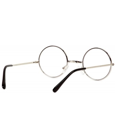 Round Circular Frame Style Circular Frame Clear Lens - Silver - CF112MWL505 $9.75