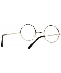 Round Circular Frame Style Circular Frame Clear Lens - Silver - CF112MWL505 $9.75