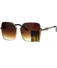 Butterfly Womens Retro Vintage Style Rectangular Metal Butterfly Gradient Sunglasses - Brown - C417XYY8075 $11.19