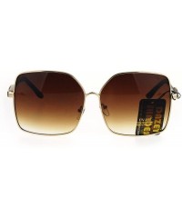 Butterfly Womens Retro Vintage Style Rectangular Metal Butterfly Gradient Sunglasses - Brown - C417XYY8075 $11.19