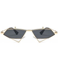 Cat Eye Flip Up Sunglasses Men Punk Triangle Vintage Sun Glasses for Women Accessories - Gold With Black - CG18H559SX9 $9.85