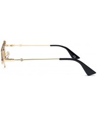 Cat Eye Flip Up Sunglasses Men Punk Triangle Vintage Sun Glasses for Women Accessories - Gold With Black - CG18H559SX9 $9.85