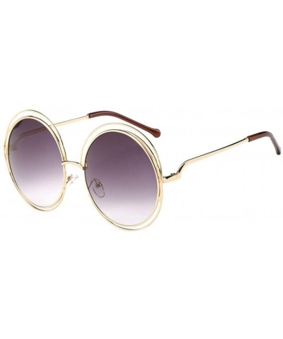 Aviator UV 400 Sunglasses - Fashion Men Womens Retro Vintage Round Frame Glasses (A) - A - C918E4SCHTH $18.41