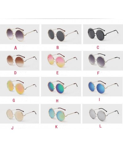 Aviator UV 400 Sunglasses - Fashion Men Womens Retro Vintage Round Frame Glasses (A) - A - C918E4SCHTH $9.57