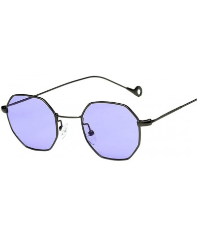Aviator Unisex Sunglasses - Women Men Fashion Irregularity Metal Frame Glasses Classic Sunglasses (Purple) - Purple - CP18E4Q...