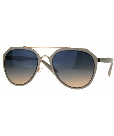 Aviator Retro Fashion Sunglasses Womens Designer Style Aviator Shades UV 400 - Beige (Blue Peach) - C6189WD56GA $22.37