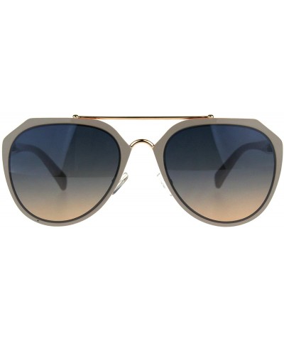 Aviator Retro Fashion Sunglasses Womens Designer Style Aviator Shades UV 400 - Beige (Blue Peach) - C6189WD56GA $8.95