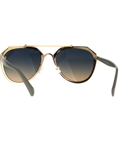 Aviator Retro Fashion Sunglasses Womens Designer Style Aviator Shades UV 400 - Beige (Blue Peach) - C6189WD56GA $8.95