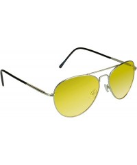 Aviator YELLOW Lens Aviator Glasses Teardrop Night Vision Driving - CB12EXJTP97 $12.78