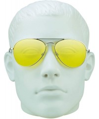 Aviator YELLOW Lens Aviator Glasses Teardrop Night Vision Driving - CB12EXJTP97 $12.78