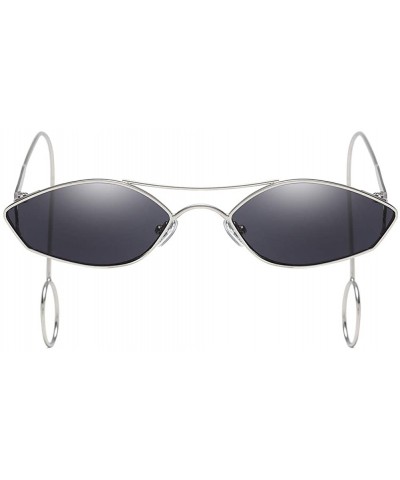 Round Unisex Sunglasses Retro Silver Drive Holiday Round Non-Polarized UV400 - Silver Grey - CU18R09U0KD $7.79