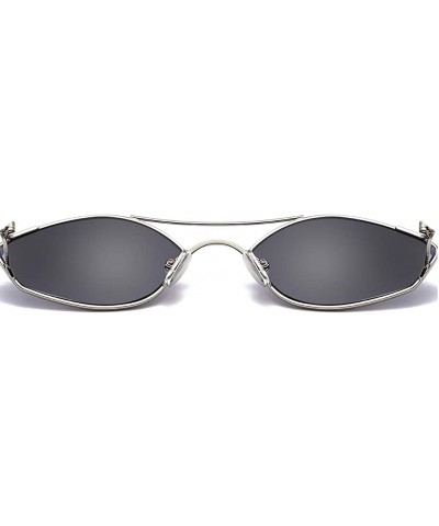 Round Unisex Sunglasses Retro Silver Drive Holiday Round Non-Polarized UV400 - Silver Grey - CU18R09U0KD $7.79