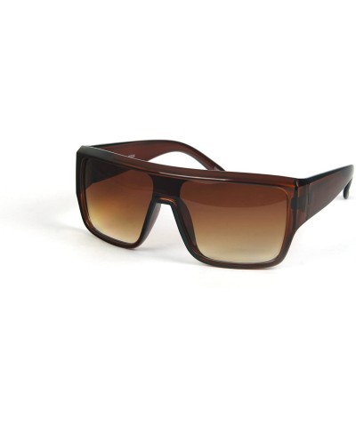 Wayfarer Retro Fashion Wayfarer Vintage Style Unisex Sunglasses P2054 - Brown-gradient Brown Lens - CZ11BOU645R $18.03