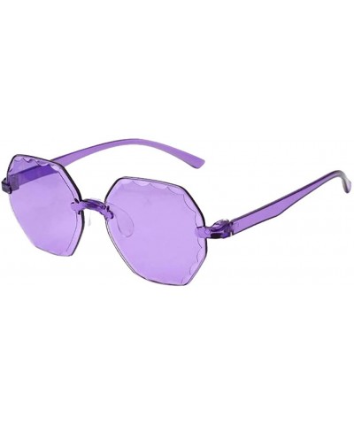 Shield Polarized Sunglasses Protection Irregularity Multilateral - Purple - CH190QAOOHL $7.74