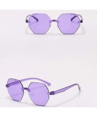 Shield Polarized Sunglasses Protection Irregularity Multilateral - Purple - CH190QAOOHL $7.74