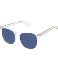 Oversized Semi Rimless Wire Hook Temples Square Lens Horn Rimmed Sunglasses 56mm - Frost-silver / Smoke - C012NT8G3J2 $12.61