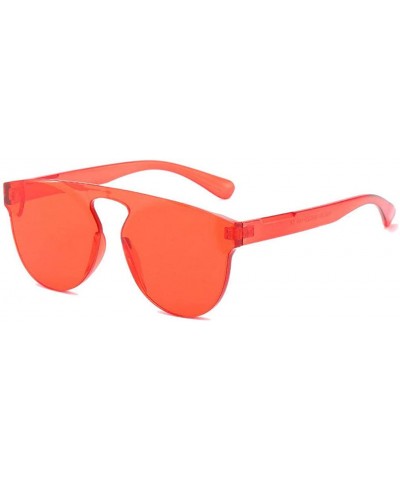 Oval Vintage Round Eyewear Women Brand Designer Retro Candy Color Party Sunglasses Eyewears - Red - CI18ME64M9C $11.78