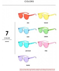 Oval Vintage Round Eyewear Women Brand Designer Retro Candy Color Party Sunglasses Eyewears - Red - CI18ME64M9C $11.78