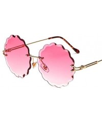 Round Round Rimless Flower Sunglasses Women Men Vintage Stylish Sun Glasses Unique Decoration Eyewears - 2 - C018Y6I8HTY $25.88